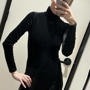 NWT Express Velvet Bodycon Mockneck Bodysuit